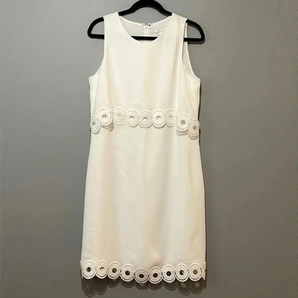 Shoshanna | NEW Popover white optic shift dress Scalloped‎ Lace women’s size 12 - Picture 11 of 11